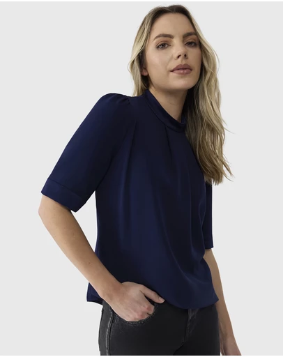 Farage - Crepe Short Sleeve Top