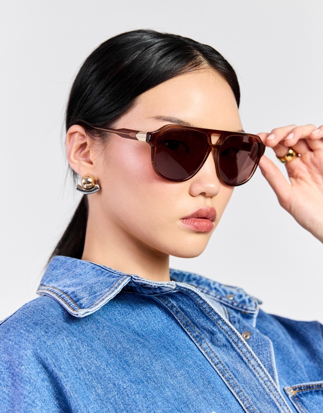 SABEN - Marlo Sunglasses Sheer Brown