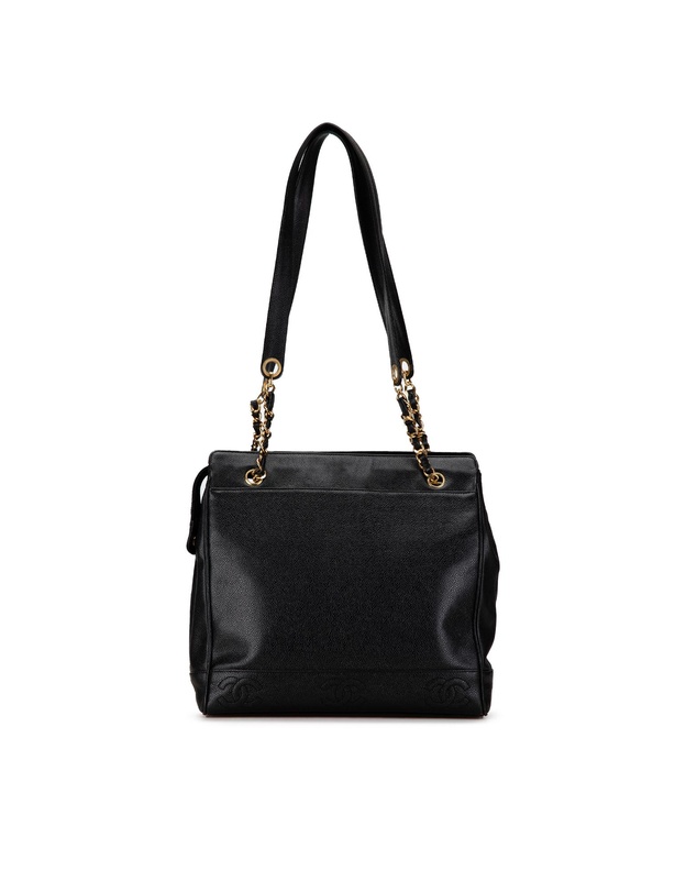 Pre-Loved by Azura Reborn - Pre-Loved chanel Tote Handbag with Chain-Accented Straps and Interior Pockets