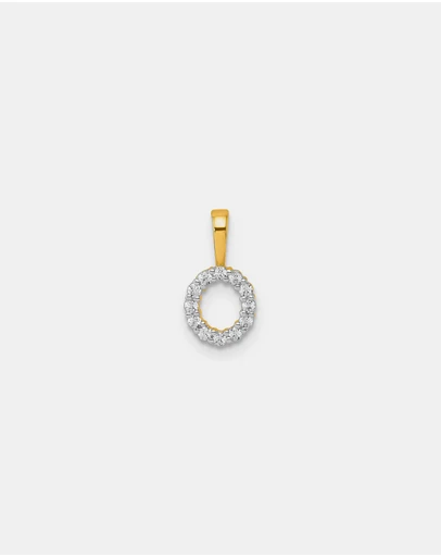 Zoe Olivia - 9K Gold Lab Grown Diamond Initial O Pendant