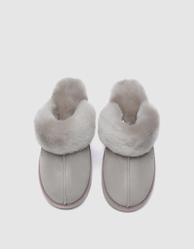 EVERAU - Australian Shepherd Ugg Muffin Slipper Special Cow Suede Upper House Shoes