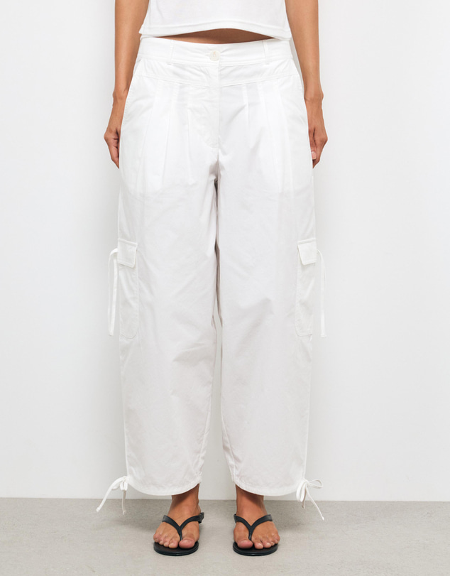 AERE - Cargo Tie Detail Barrel Leg Pants
