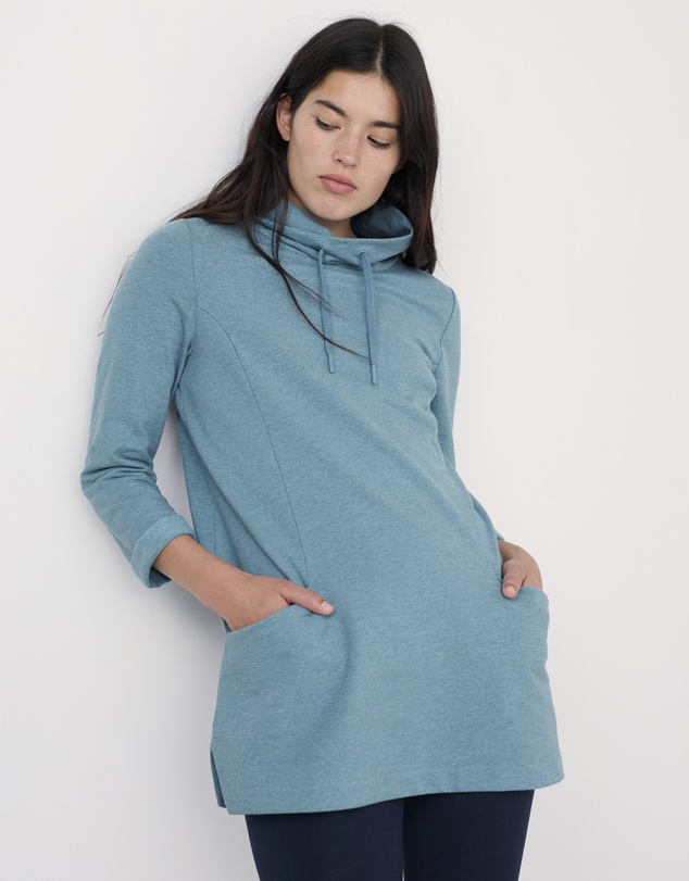 Seasalt - Seasalt Cornwall Blue Formative Brushed Back Jersey Tunic