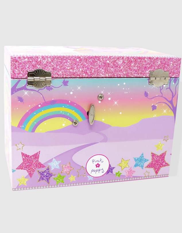 Pink Poppy - Caticorn Dreams Medium Musical Jewellery Box