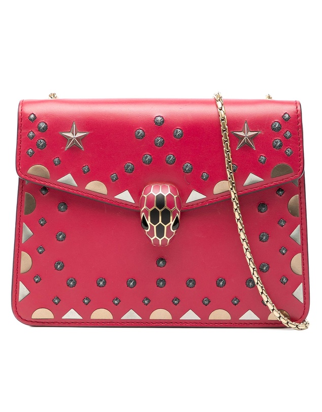 Pre-Loved by Azura Reborn - Pre-Loved Small Studded Leather Laser Cut Square Serpenti Forever Chain Crossbody
