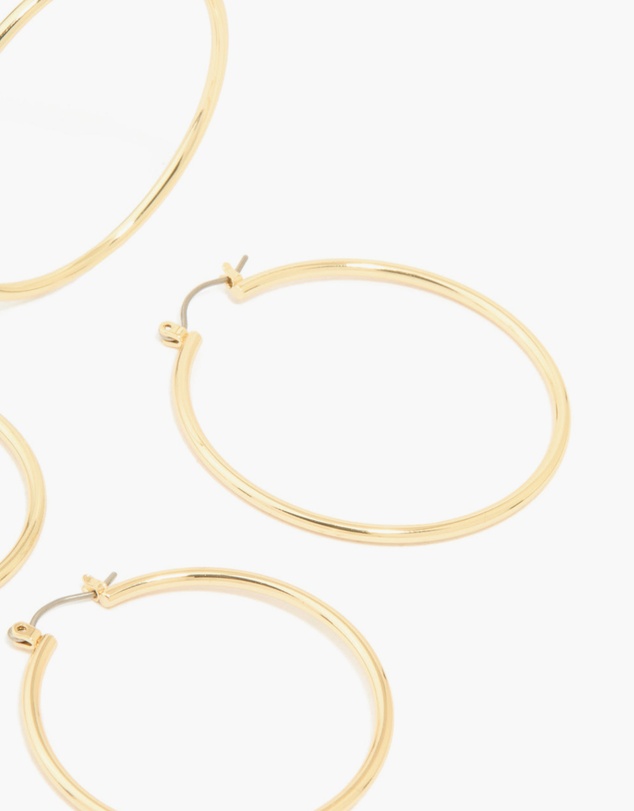 Lovisa - Gold Plated Large Thin Hoop Earrings 2-Pack