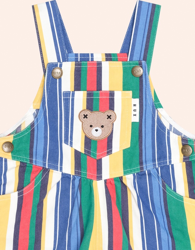 Huxbaby - Variegated Stripe Shortall - Babies-Kids