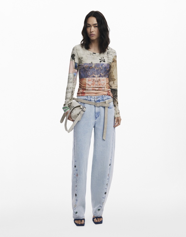 Desigual - Collage ruched T-shirt