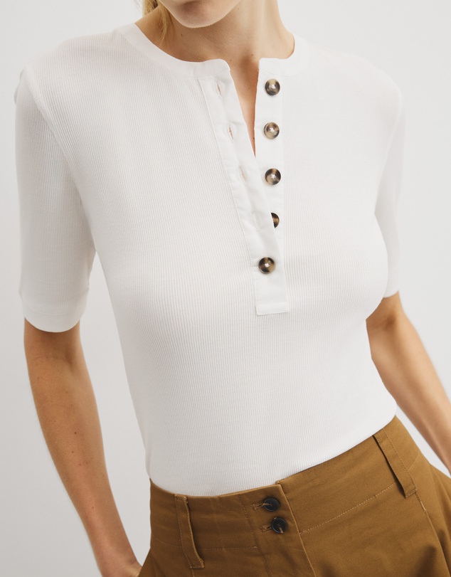 Country Road - Fine Rib Henley T-shirt