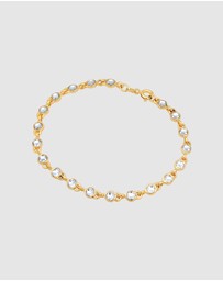 Elli Jewelry - Bracelet Tennis Classic Trend with Crystals in 925 Sterling Silver Gold Plated