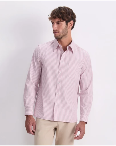 Sportscraft - Stripe Long Sleeve Poplin Shirt