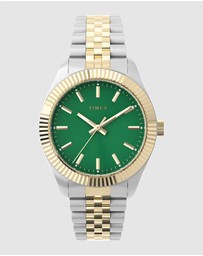 TIMEX - Womens 36mm Legacy Two-tone Case and Bracelet with Green Dial
