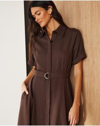Atmos&Here - Eden Cotton Twill Midi Dress