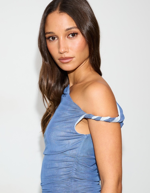 Dazie - Santino Contrast Mesh One Shoulder Top