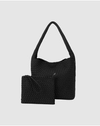 Chuchka - Woven Neoprene One Shoulder Tote Black