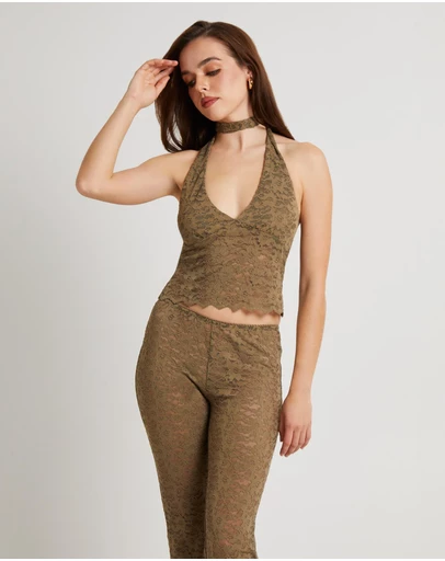 Alice In The Eve - Giselle Lace Halter Top