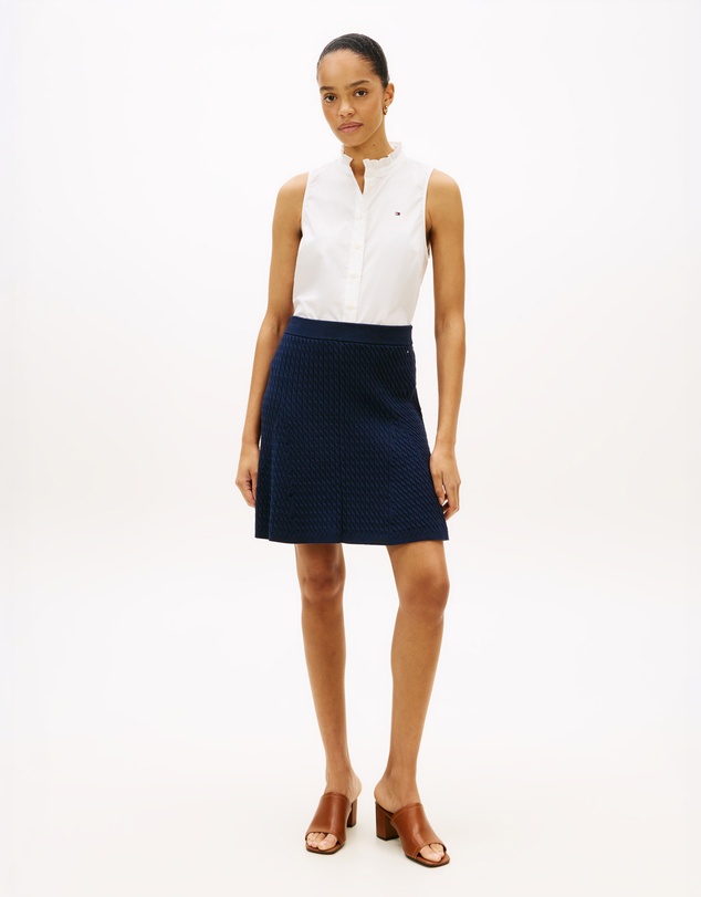 Tommy Hilfiger - Cotton Cable Knit Mini Skirt