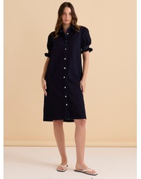 Betty Basics - Scallop Denim Dress
