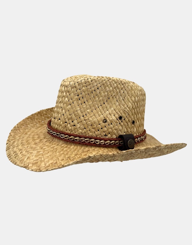 Jacaru - Jacaru 1818H Straw Cowboy Hat with small Shells