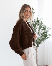 Esther & Co - Dorine Cardigan - Coffee