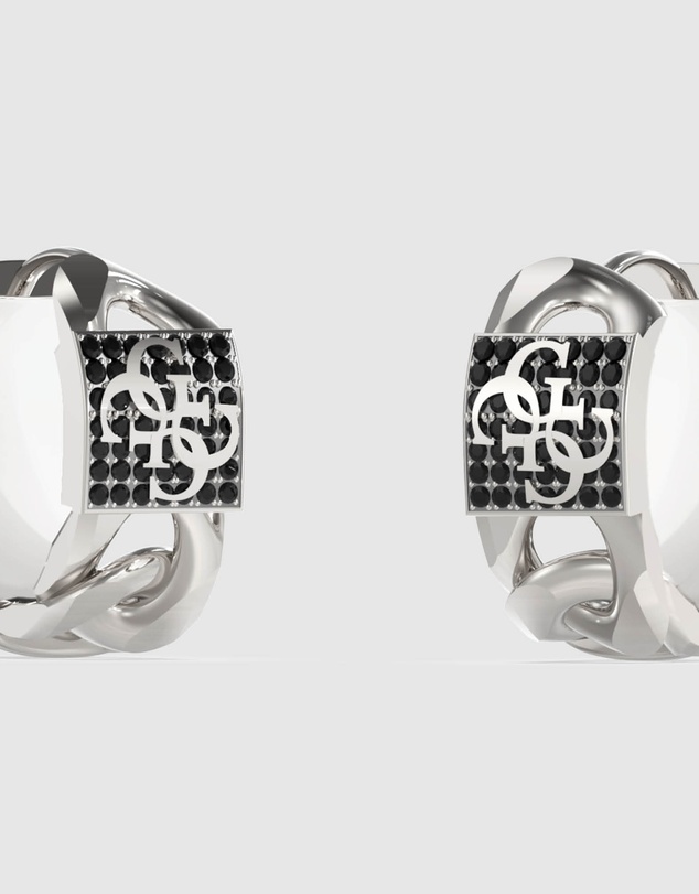 GUESS - Silver-Tone 4G Pave Earrings