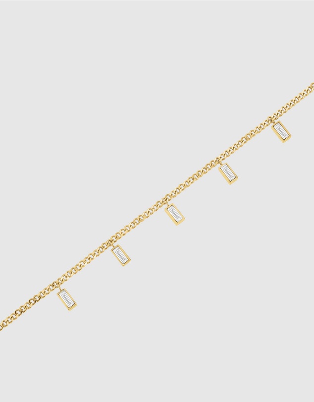 Rosefield - Playful Diamonds Baguette Gold-Tone Necklace