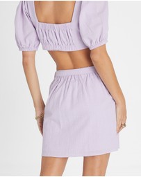 Heaven Australia - Amethyst Button Up Mini Skirt