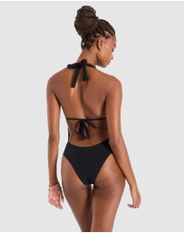 Banana Moon - Shellina Low Back One-Piece Halter Swimsuit with Shells