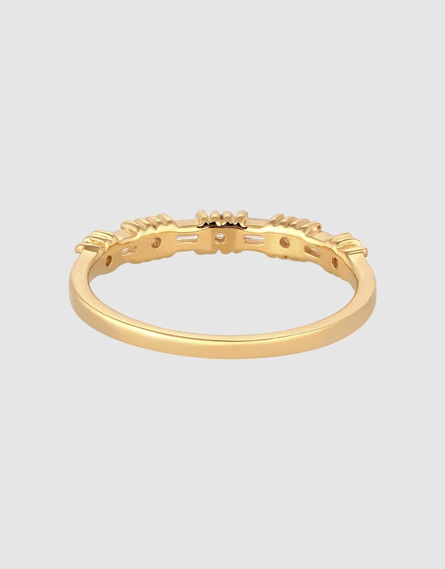 Elli Jewelry - Ring Topaz 925 Sterling Silver Gold-Plated