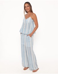 Petal & Pup - Mila Embroidered Pant Set - Light Blue