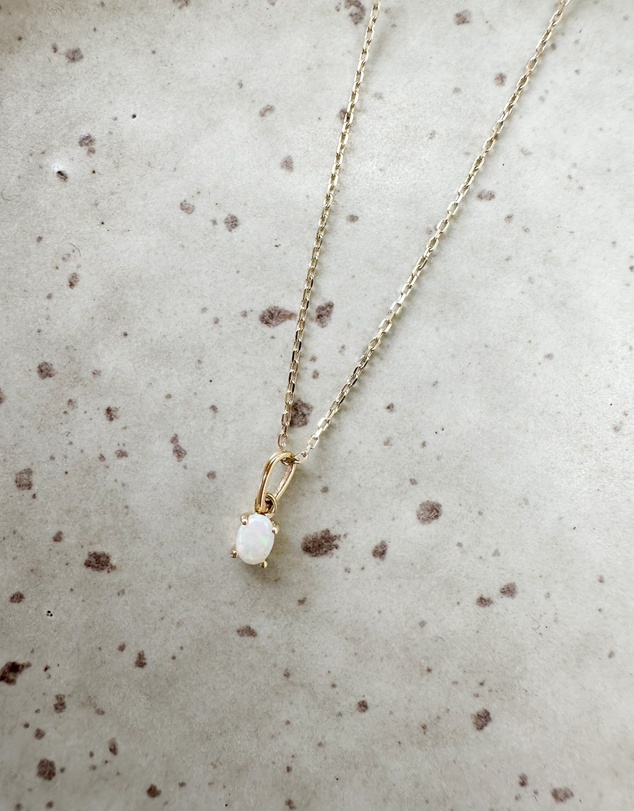 Luna Rae - Solid Gold - Opal Necklace