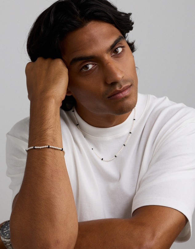 Michael Hill - Cultured Freshwater Pearl & Onyx Bracelet in Sterling Silver