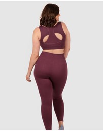 B Free Intimate Apparel - Double Racer Seamless Padded Sports Bra (B-C-D-DD-E-F-G-H) Cup