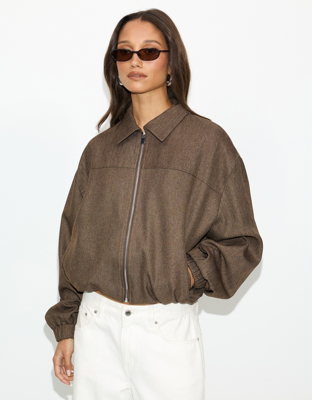 Dazie - Alexis Woven Bomber Jacket