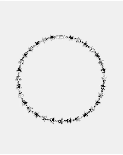 TwoJeys - Black Enameled Stars Necklace