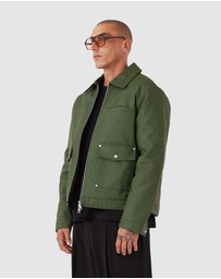 Zanerobe - Faux Leather Aviator Jacket Forest