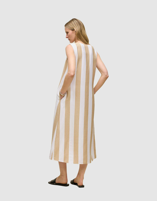 Trenery - Cabana Stripe V Neck Sleeveless Dress