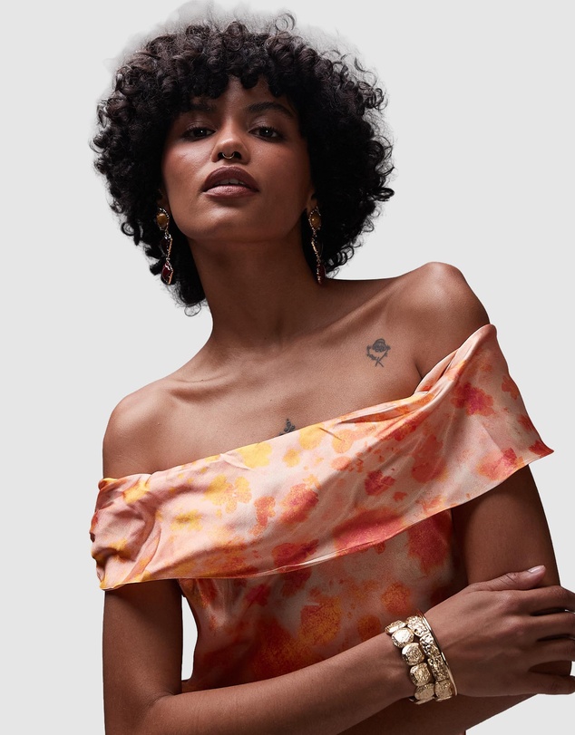 TOPSHOP - Drape Shoulder Maxi Occasion Dress