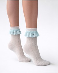 High Heel Jungle - Bobby Lace Frill Trim Cotton Bobby Socks