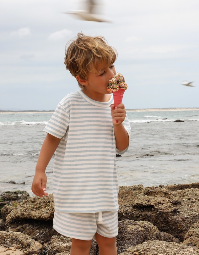 All Fenix - Mini Rib Stripe Tee - Babies-Kids