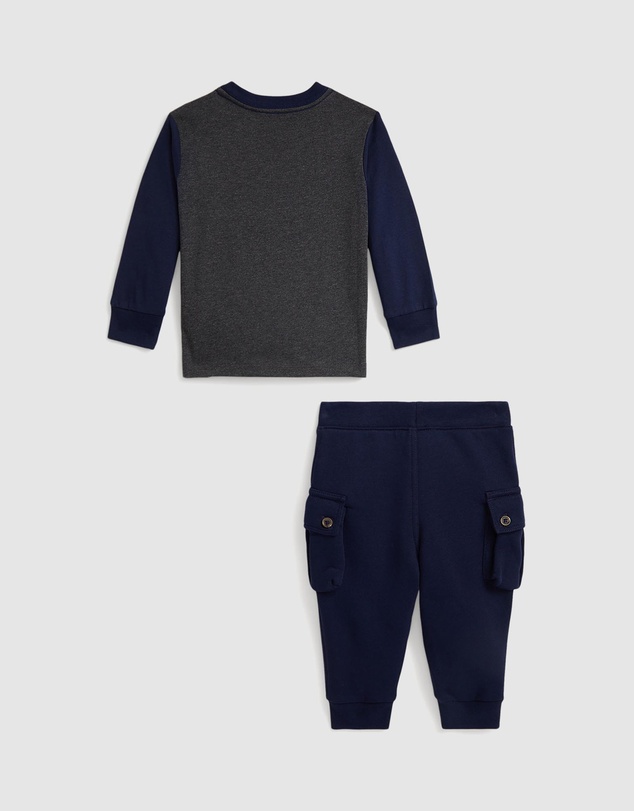 Polo Ralph Lauren - Logo Jersey Tee & Fleece Jogger Pants Set - ICONIC EXCLUSIVE - Babies