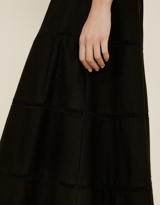 The Fated - Ruffle Pinafore Maxi Tiered Dress