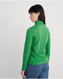 Seasalt - Seasalt Cornwall Green Landing Roll Neck Top