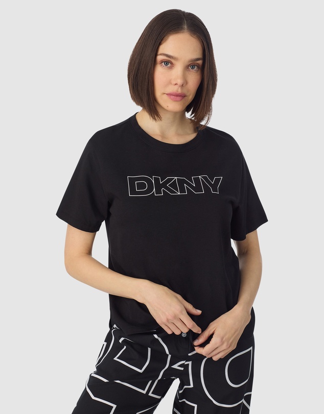 DKNY - Cotton & Viscose Short Sleeve T-Shirt & Pant Long Pyjama Set