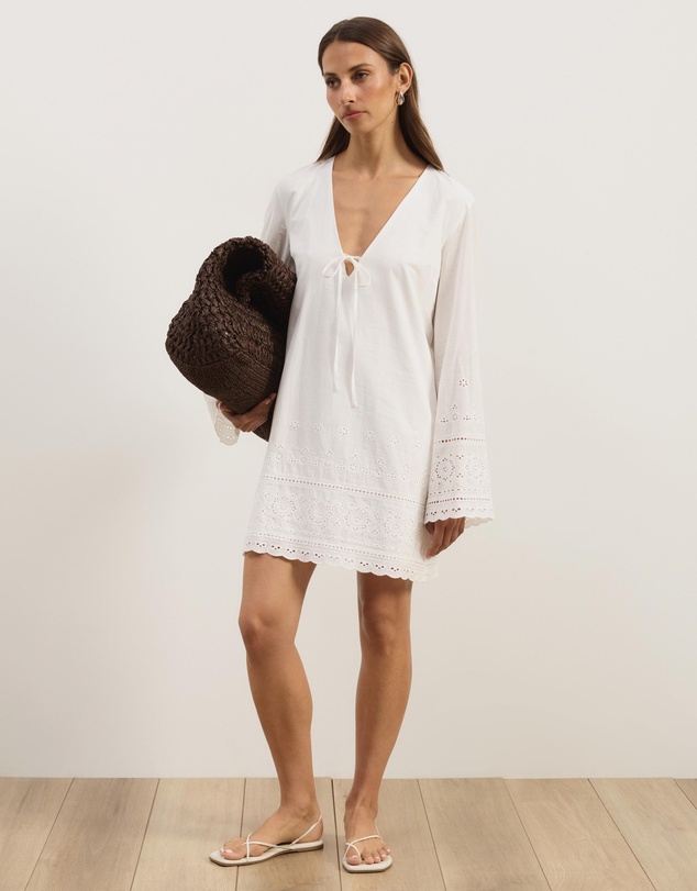 Atmos&Here - Alani Broderie LS Mini Dress