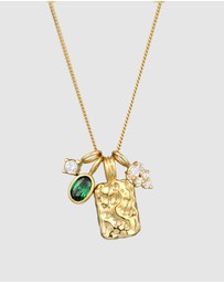 Elli Jewelry - Necklace Pendant Zirconia 925 Sterling Silver Gold-Plated