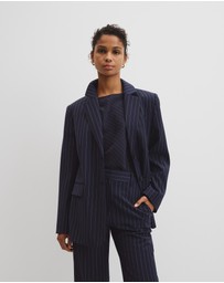 Country Road - Wool Blend Classic Pinstripe Blazer