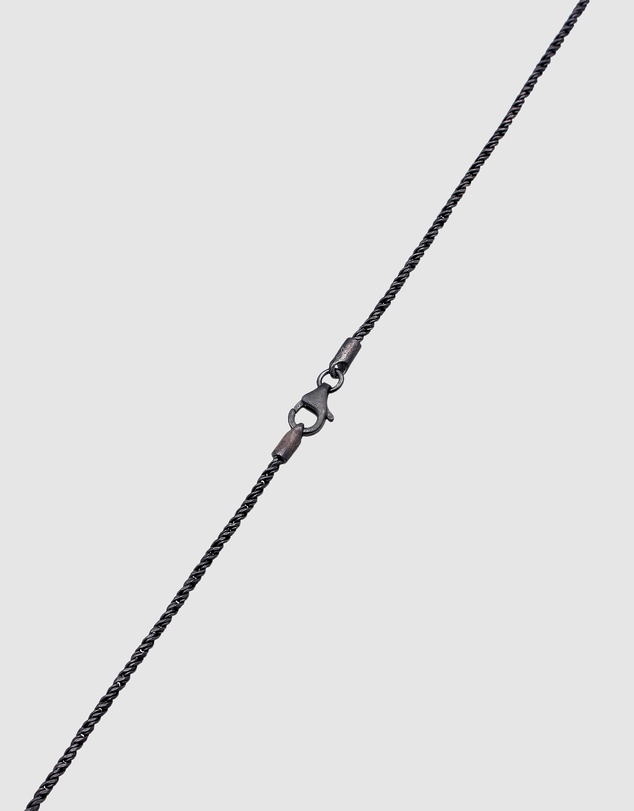 Kuzzoi - ICONIC EXCLUSIVE - Necklace Men Cross Flat Cord 925 Sterling Silver Gold Plated Oxidized