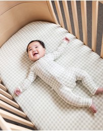 Grow Kindly - Warm Zippee Baby Romper in Gumleaf Gingham (0.5 TOG)