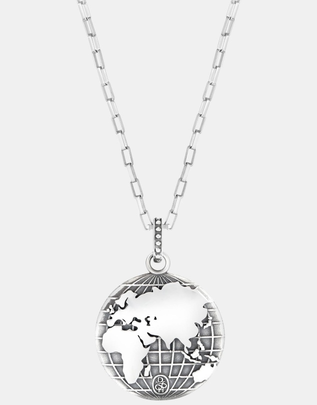 Dower & Hall - Men's One World Talisman Necklace In Sterling Silver
